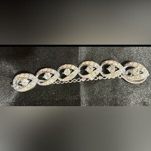 Silver Crystal Link Tennis Bracelet - Women Jewelry